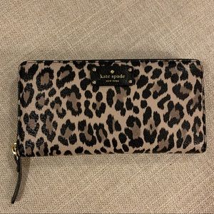 Kate Spade Leopard/Cheetah Zip Wallet
